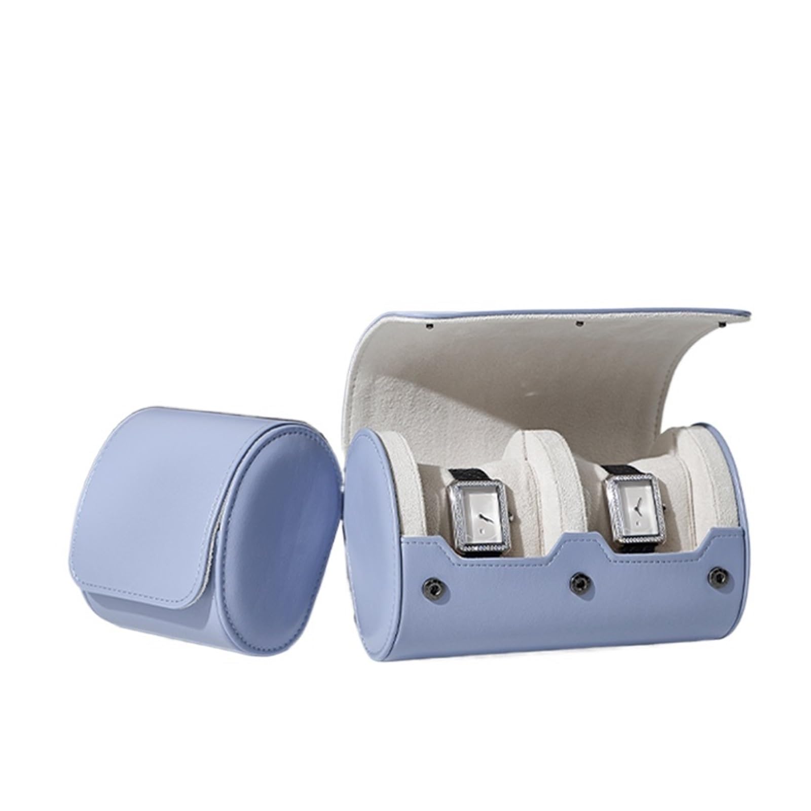 1 rotolo di orologio in pelle multi-slot | Conserva orologi for viaggi, conservazione quotidiana e regali(Light gray 3 Slot)