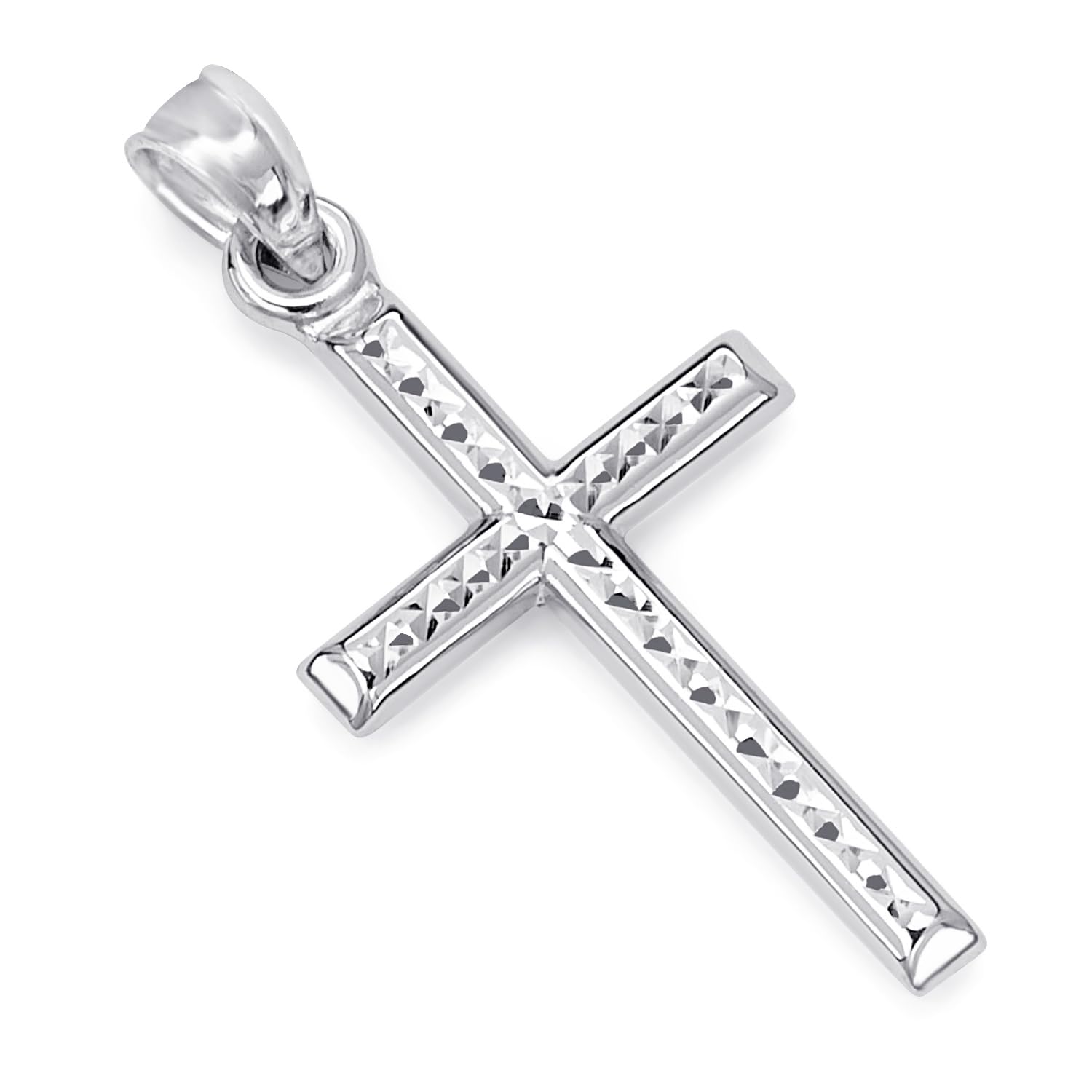 14k REAL Yellow OR White Gold Religious Cross Charm Pendant