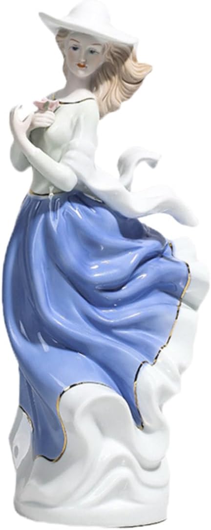 European Style Ceramic Bust Statue Porcelain Figurine Home Decoration Living Sculpture Lady Sculpture Desktop Decoration