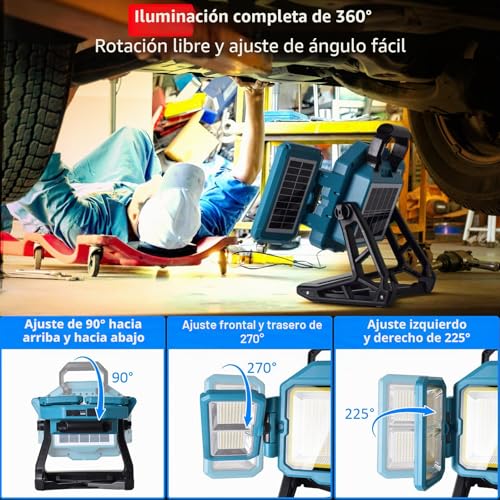 Foco LED recargable para camping y emergencias en el garaje de casa 5