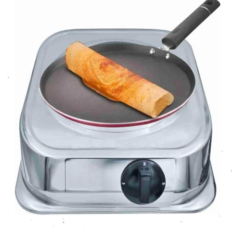 Drumstone (???????????? ???????????????????????????? + ????-???????? ????????????????????????????????) 2000W Portable Electric Coil Cooktop - High-Efficiency Single Burner Hot Plate - Durable Metal Body & Chrome Surface - Compact Stove