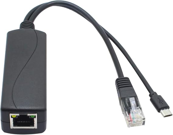 ANVISION AV-PS05-1 5V PoE Splitter 48V to 5V 2.4A Adapter with Micro USB Plug IEEE 802.3af Compatible for IP Camera Tablets Dropcam or Raspberry Pi and More Pack of 4