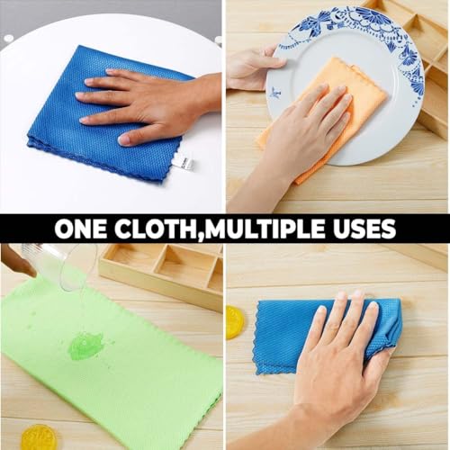 Image of Kuber Industries Scrubber for Kitchen|Multi-Purpose Microfiber Kitchen Cleaning Cloth with Fish Scales|Glass Cleaning Cloth|Polishing & Scrubbing|Scratcher & Lint Free |YLG4041|Multicolor