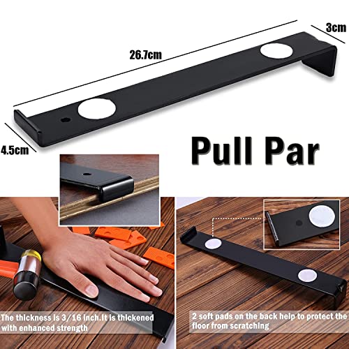 LATERN 43Pcs Laminate Floor Kit, 26CM Double Sided Rubber Mallet with Robust Tapping Block, Heavy Duty Steel Pull Bar - Image 3