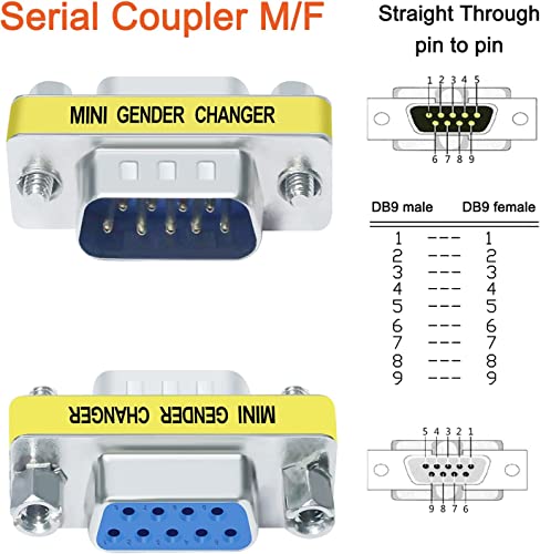 DTech DB9 Connector Male to Female Gender Changer Serial Adapter FeMale to Female, Male to Male RS232 Coupler (3Pack) - Image 4