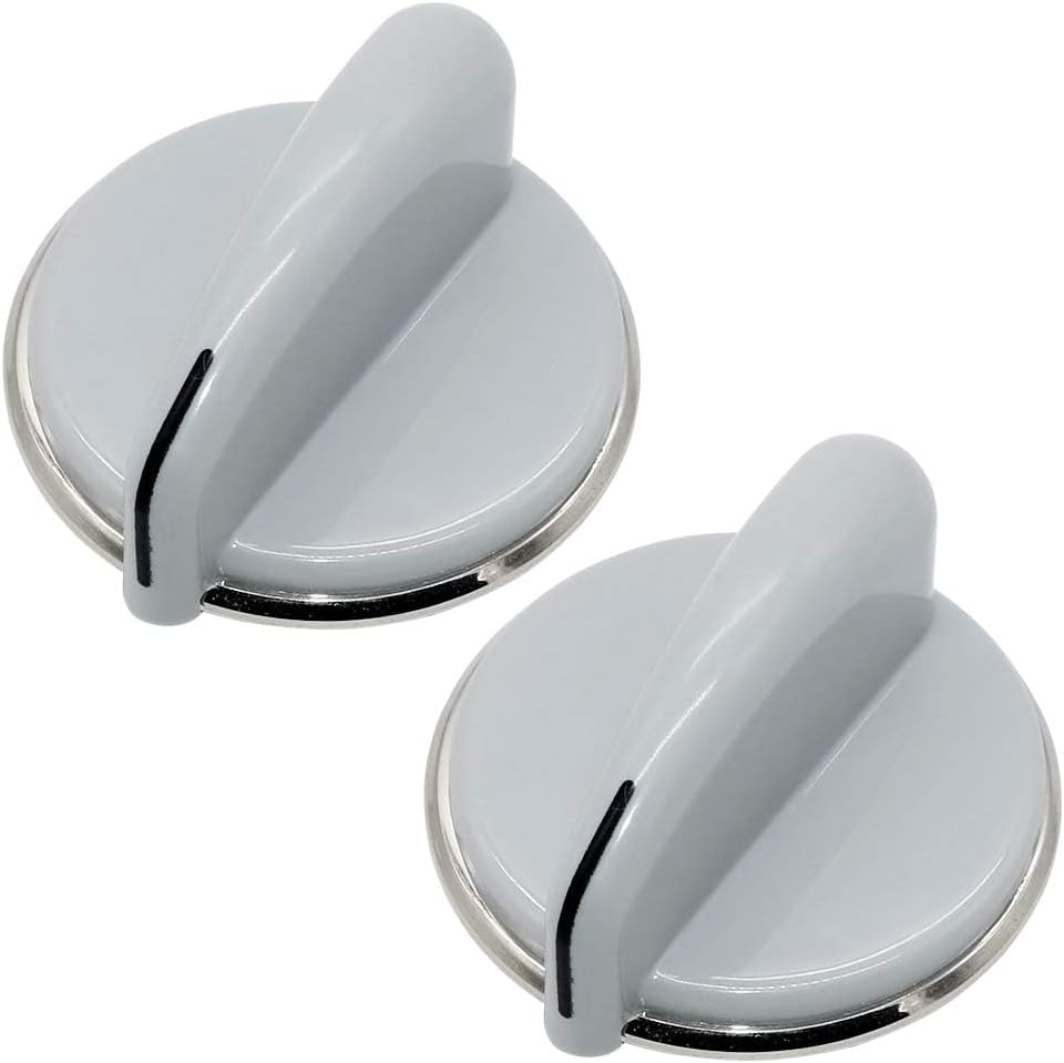 prime&swift WH01X10462 Dryer Control Knob with Reinforced Metal Ring (2Pack) Replacement fit for GE Dryer Knob WH01X10309,AP4485269,Grey