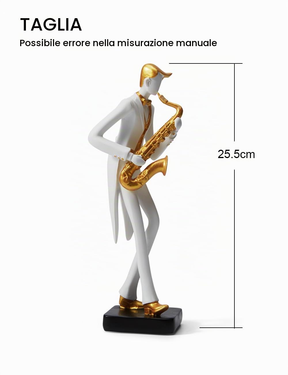 HAUCOZE Statua Musicista Sassofono Scultura Figurina Moderna Decorazione Pianoforte Arte Musica Regalo per Casa Soggiorno Ufficio Resina 26cm