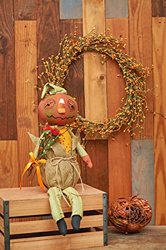 Gallerie Ii Halloween Ezekiel Pumpkin Head Corn Harvest Art Doll Collectible, Florence Lea Home Decor Figures Figurines Green #TOP1