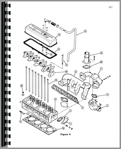 Тэсэрсэн view diagram of Case G159 engine cylinder head and valve train components