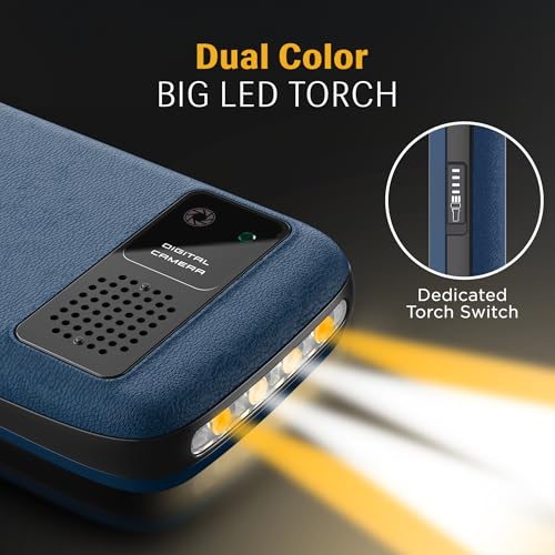 Image of Lava A7 Torch Dual Sim Keypad Mobile Phone (with Instant Slide Torch)| 2.4 inch Big Display | Powerful Battery Backup | Vibration Alert | Camera | Wireless FM & Bluetooth | Blue