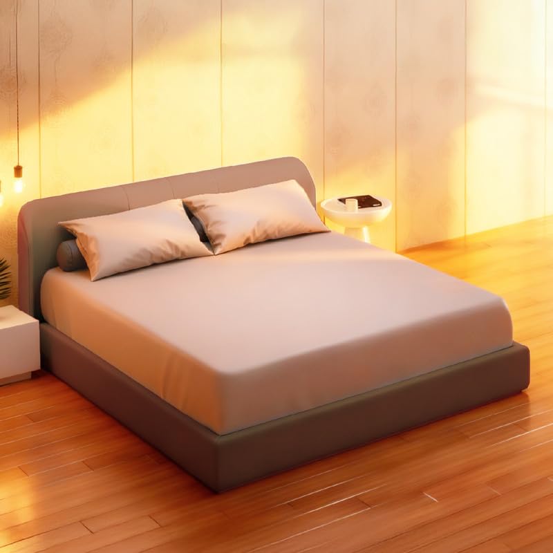 The Sleep Company Plush Cotton Fitted Sheet | 100% Plush Cotton | Soft-Touch Comfort | Breathable | Soft-Touch Fabric | Fits Mattresses Up to 12" | Includes 2 Pillow Covers | Pink