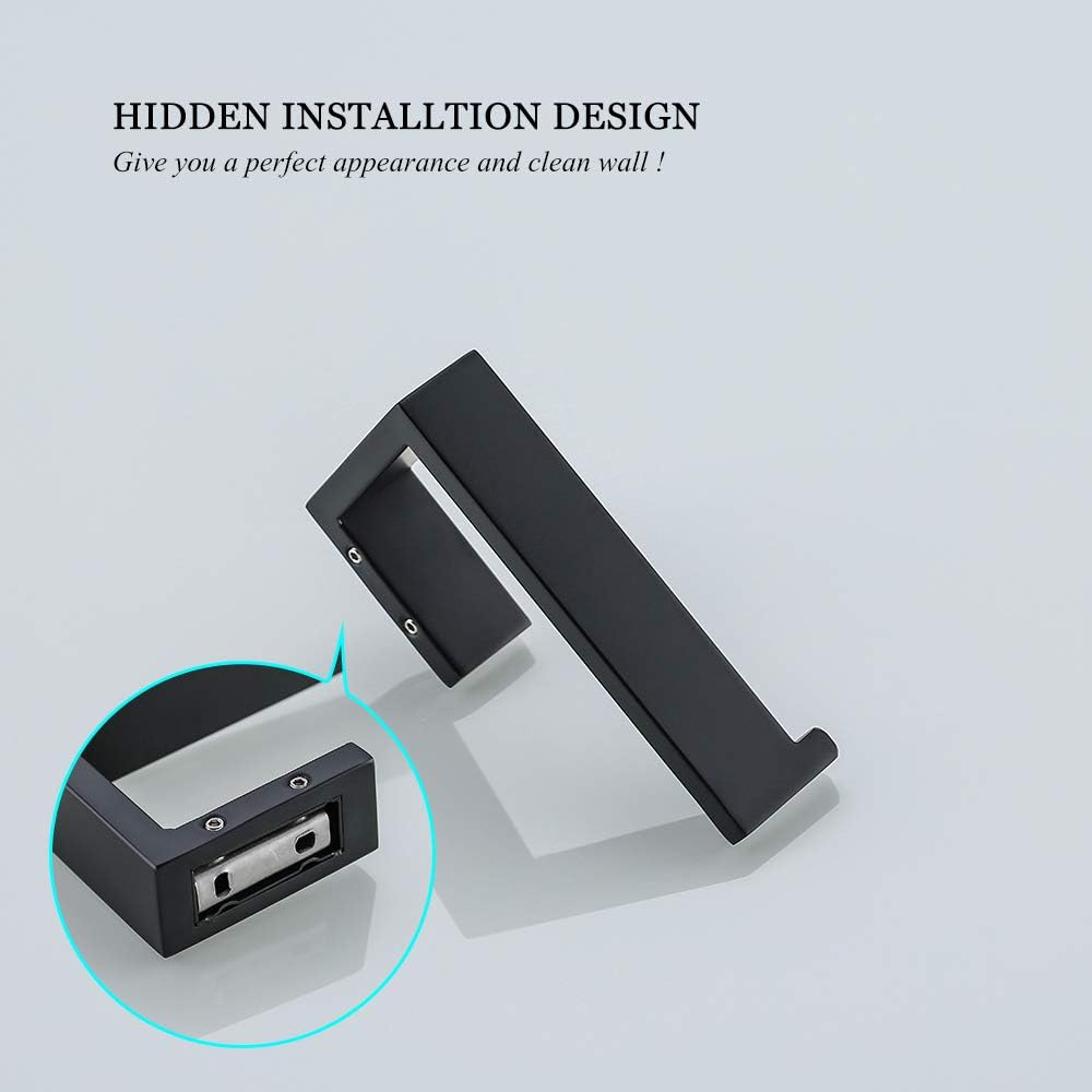 Matte Black Stainless Steel Wall Mounted Toilet Paper Holder