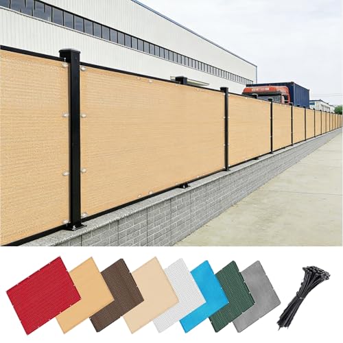 Malla Ocultacion Jardin 50x400 cm arena con 95% ocultación y bridas 2