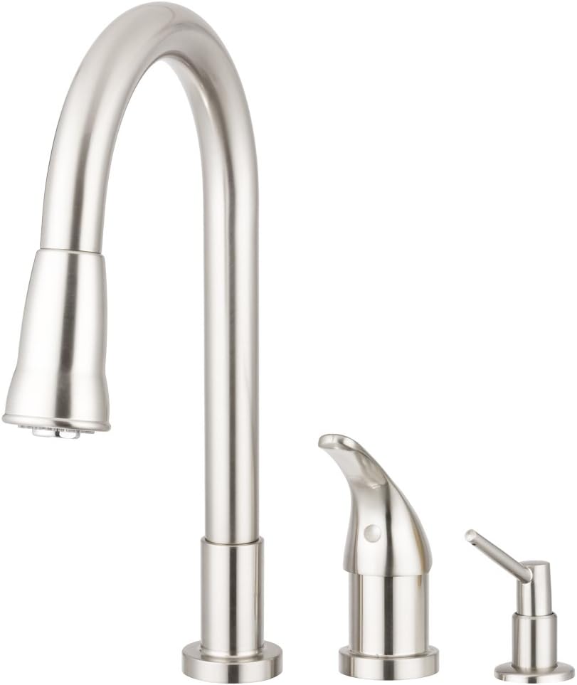 Grandview Pull-Down Kitchen Sink Faucet with Soap Dispenser (Brushed Satin Nickel)