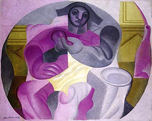 Peinture cubisme abstrait arlequin assis pour habiller un grand mur vide