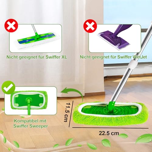 20 Stück für Swiffer Bodentücher Tücher Mikrofaser Set, Waschbare Mikrofaser Bodentücher,Feucht- und Trockenwischbezüge,Zur Reinigung von Hartböden und Holzböde (20)