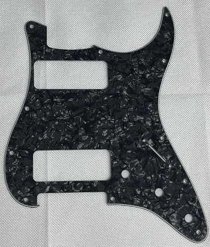 For Fit Fender Stratocaster P90 2 Pickup Strat Style Guitar Pickguard (4 Ply Black Pearl)