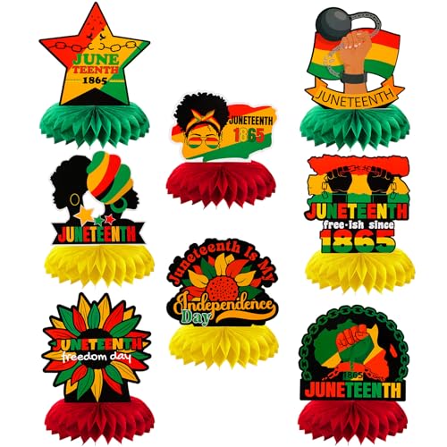 Décoration Juneteenth jour de la liberté avec ces centres de table alvéolés pour fête