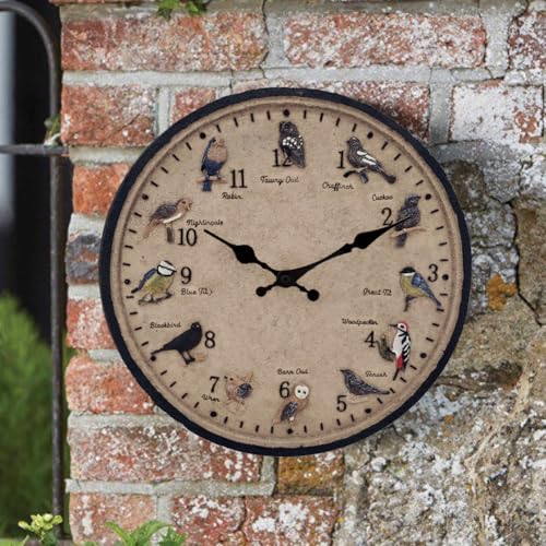 Horloge murale 30 cm étanche et décorative avec 12 oiseaux - 4