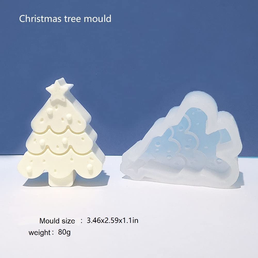 Soap Molds Silicone Shapes Christmas- Mold Christmas Tree Gingerbread Man Mold For Chocolate, Candy, Polymer Clay,Cake Decoration, Candle Mold,Resin Mold, Plaster Mould (pine&gingerbread man mold)
