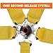 DING.PAI 5 Point Racing Harness SFI Certified with Ultra Heavy Duty 3 Inch Shoulder Pad Quick Release Cam Lock Latch Mechanism Fit Sports car Go-Kart Racing Car UTV ATV Yellow