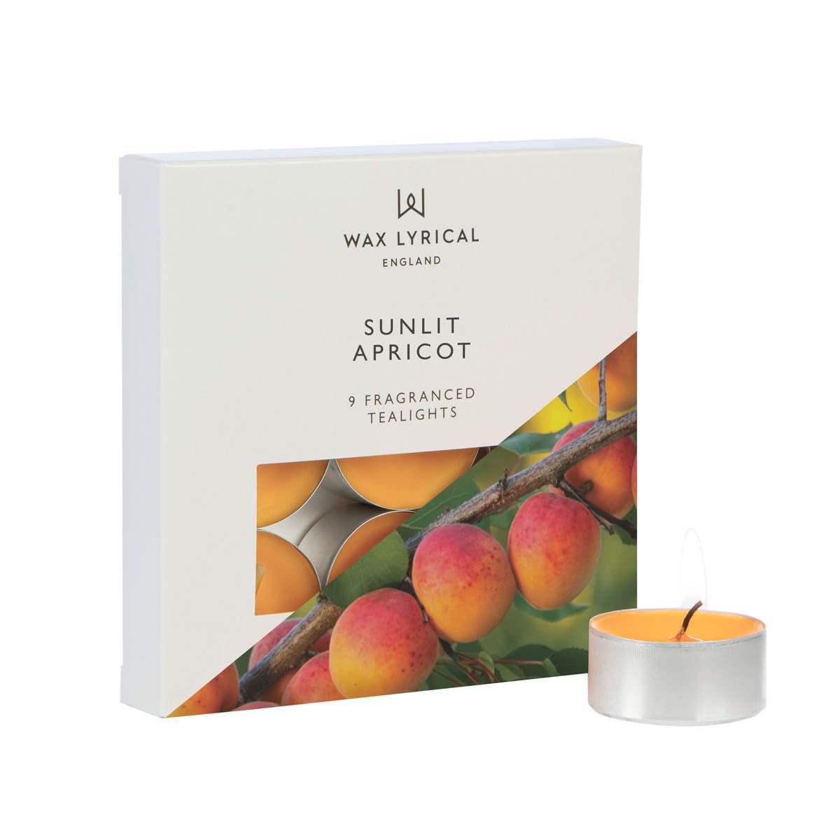 Wax Lyrical Sunlit Apricot Tealights, Orange