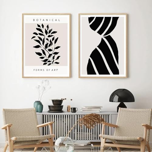 Affiche botanique bohème Yangld toile lin 40x55 cm salon decor