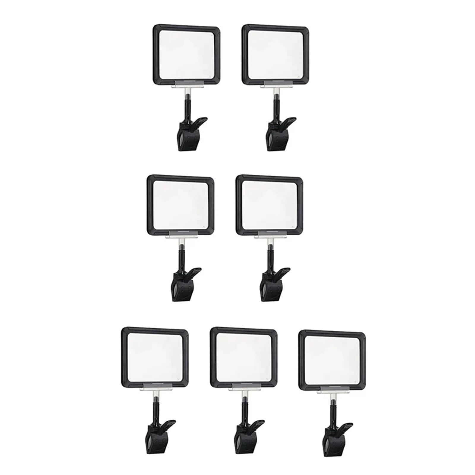 Porte-enseigne, Lot de 7 clips signalisation en acrylique avec pince for porte-vêtements, affichage d'étiquette prix rotatif 6 x 9 pouces for magasin, bureau, supermarché, vente au détail