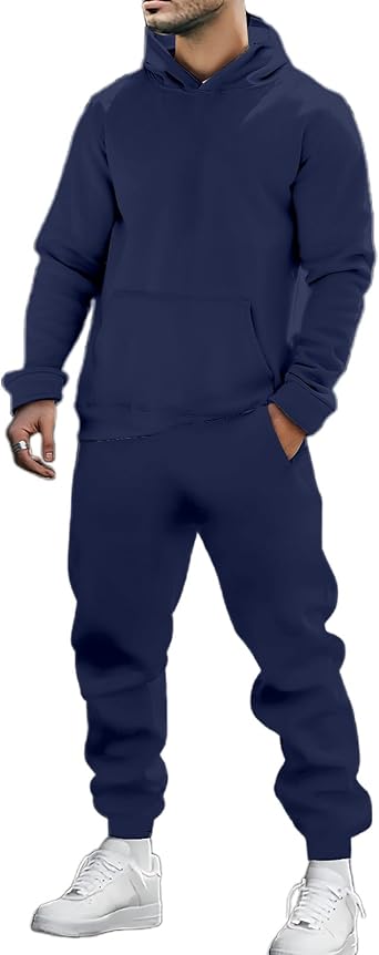JiXiang Mens Track Suits 2 Piece Set Hoodie and Sweatpants Casual Athletic Jogging Suit Drawstring Running Gym Sweat Suits