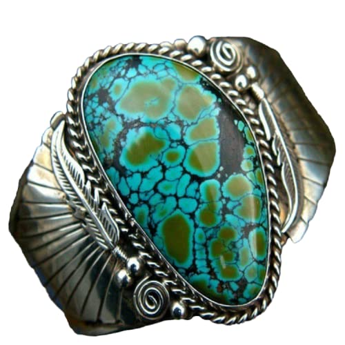 Bague Turquoise en argent sterling 925 anti-ternissement pour homme au doigt sensible