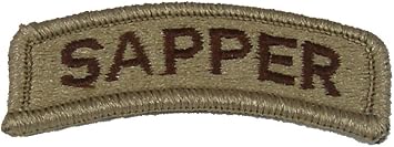 Army Sapper Rocker Tab Patch - Desert - Veteran Owned Business.