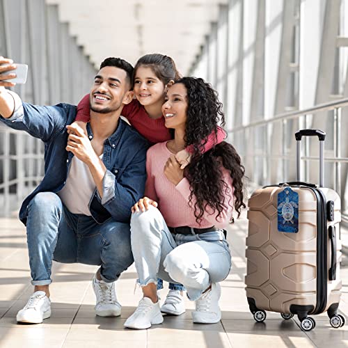 2 Pcs Luggage Tag For Suitcases, Cute Leather Baggage Tags Identifiers For Travel, Stainless Steel Loop Name Id Label For Women Bag Backpack #TOP5