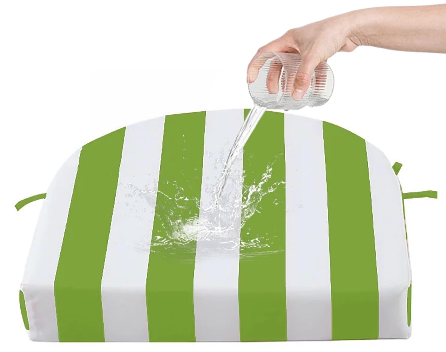 Impermeabile Cuscino da Seduta A Forma Di U Cuscino Per Sedia Con Lacci | 40x40/45×45/50x50cm Cuscini Sedie Antiscivolo Lavabile per Esterno Interni Giardino Patio Casa(Verde,45x45x8cm)