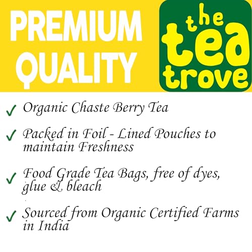 Image of The Tea Trove Chasteberry Tea Bags - 30 Eco-Friendly Chasteberry Seeds Bag In Resealable Pouch - Caffeine Free Chaste tree berry | Pack Of 1, 45 Gram
