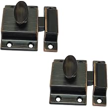 QCAA Traditional Large Oval Turn Cabinet Latch, Solid Brass, 2", for Cupboard & Other Furniture, Venetian Classical ORB Oil-Rubbed Bronze, 2 Pack, Made in Taiwan