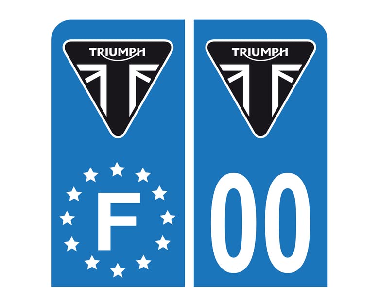Pack Moto Autocollant Stickers Plaque d'immatriculation Premium Triumph - Numéro Personnalisé