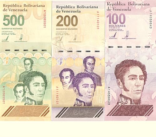 Spectrum Store 100-200-500 Bolivar Digital (Digitales) Venezuela, 100-200-500 Million Soberano, Genuine and Authentic 3 Pieces Set UNC