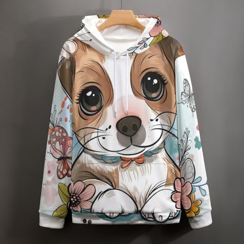 Sweat à Capuche Chien Papillon Idée Cadeau Originale Taille S - 5