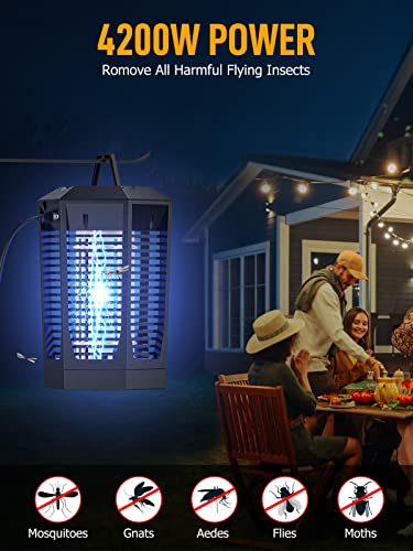 Bug Zapper Outdoor, Pophies Bug Zapper Indoor Plug In With 4200V High Powered, 18W Bug Zapper Outdoor Waterproof, Mosquito Killer Up To 2300 Sq Ft, Electric Bug Zapper For Patio Garden Home Kitchen #TOP3