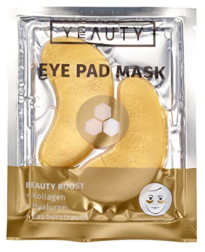YEAUTY BEAUTY BOOST EYE PAD MASK, die superweichen Augenpads mit dem luxuriösen Elixir aus Gold, Ceramide, Hyaluron und Zauberstrauch versorgt und glättet die Augenpartie, 25x2 Stück Cover