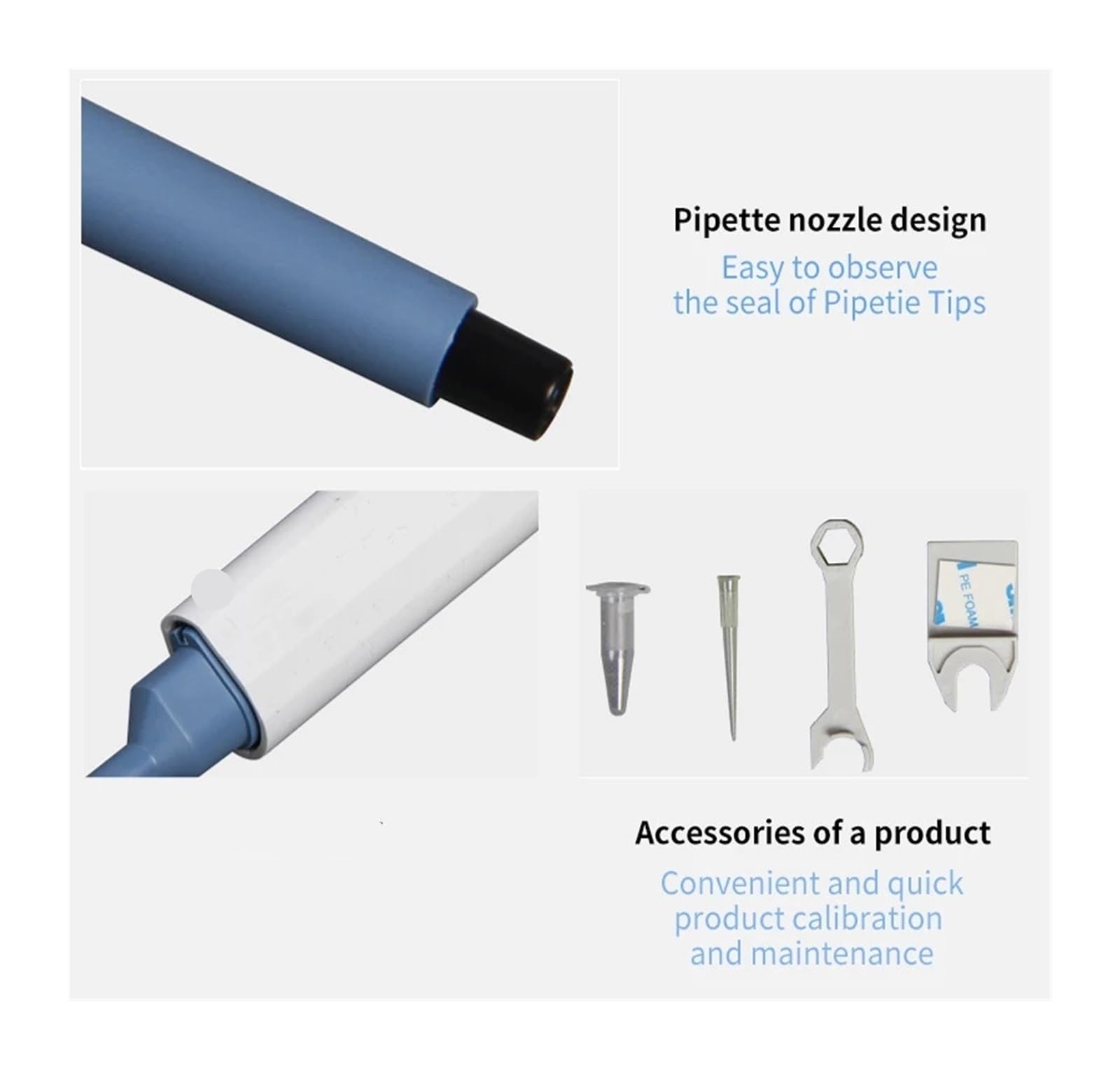 Micropipeta, Pipeta, Pistola de pipeta digital ajustable Dragon Pipette Suministros médicos Pipeta con puntas de pipeta Equipo de laboratorio, Alta precisión(100-1000ul)
