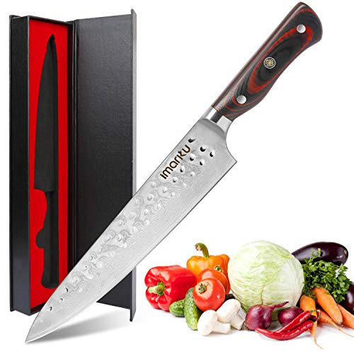 Damascus Chef Knife,Imarku 8 Inch Pro Kitchen Knife - Japanese AUS10 Super Steel 67 Layer - High Carbon Stainless Steel Chef's Knife with Sharp Blade and Ergonomic Handle