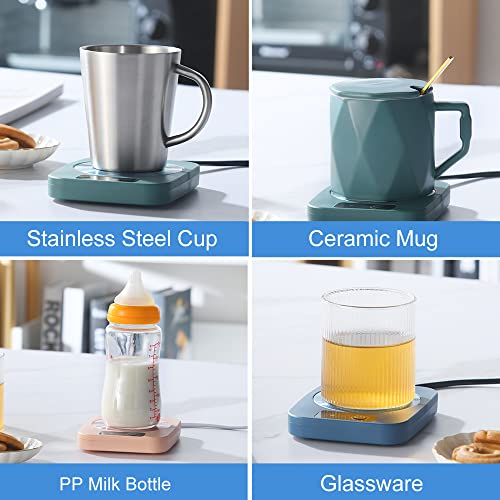 Coffee Mug Cup Warmer Coaster For Coffee Tea Cocoa Milk Food Fruits Candle, Aluminum Metal Panel, Safe Reliable, Blue (4" X 5") #TOP5