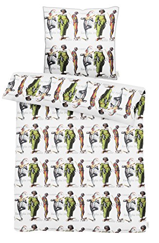 Apelt Bettwäsche, Baumwollsatin, Weiß/bunt, 135 x 200 x 0.2 cm, 2-Einheiten