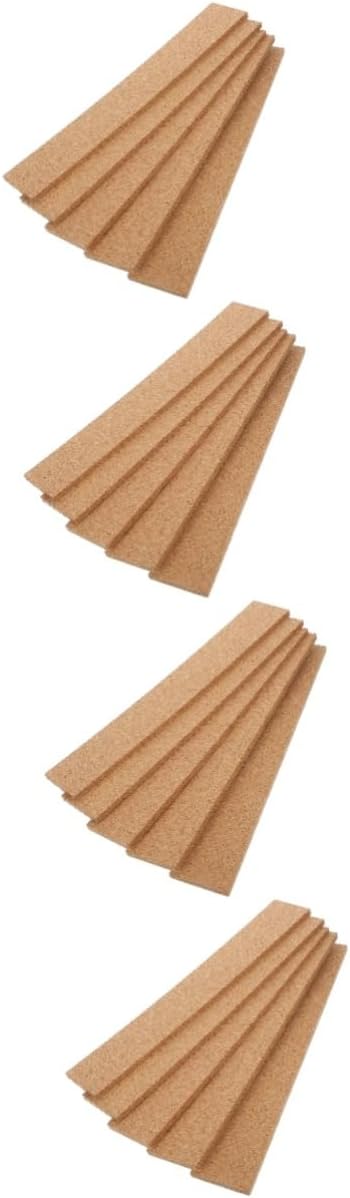 4sets Cork Memo Board Strips Frameless Design Adhesive Cork Bulletin Board Strips for Walls Office Supplies 5pcs*4