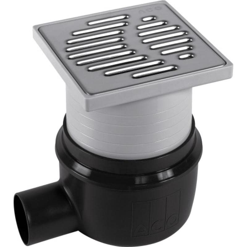 Siphon cadre plastique 150x150 mm DN50 vertical pour éviter l'eau stagnante