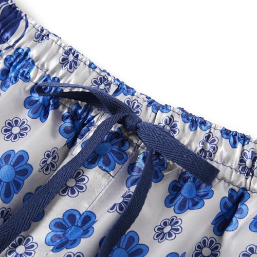 Mens Christmas Satin Pajama Pants Set, Silky Feeling Lounge Pants, Long PJ Bottoms with Pockets and Button Fly4