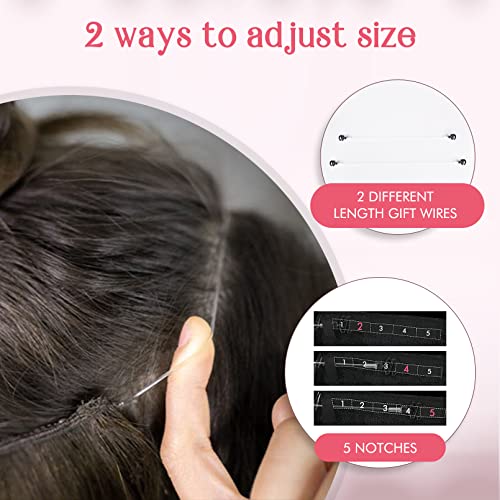 Hoojih Wire Hair Extensions With 2 Removable Clips 20 Inch Wavy Curly Ombre Wire Hair Invisiable Transparent Wire Extensions Hairpieces For Women - Ombre Dirty Blonde #TOP2