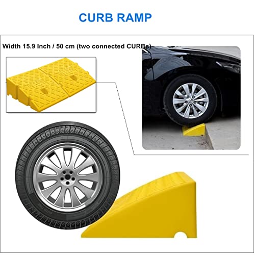 2Pack Curb Ramp With One Large Hose Hook, Portable Lightweight Heavy Duty Plastic Driveway Curb Ramps For Low Cars,Motorcycle Ramp,Curb Ramps (4.33 Inch High) #TOP3