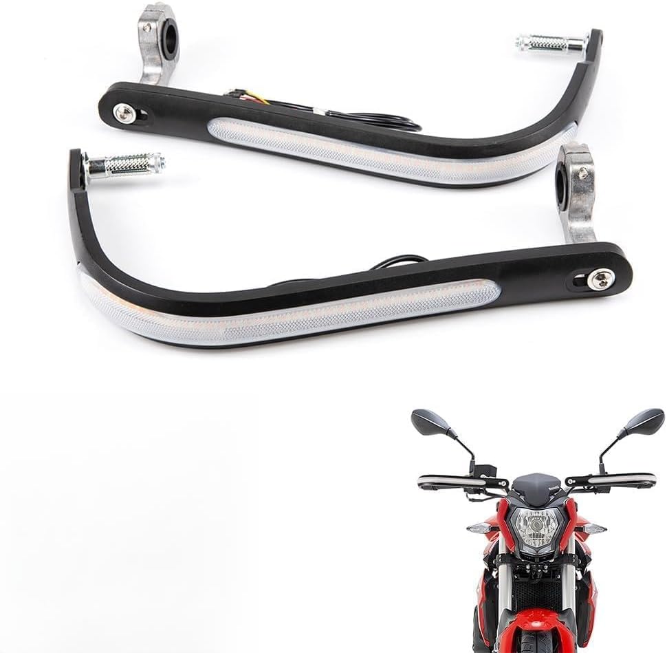 Motorcycle Handguards With Turn Signal Light Scooter Moped Motocross Handguard Universal 22mm Handlebar Protection Protector For Motocross Dirtbike MX ATV